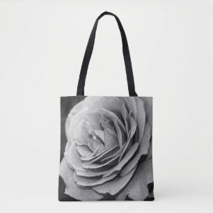 Black and White Rose Tote Bag
