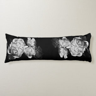 Black and white roses body cushion