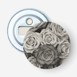Black and White Roses Bottle Opener