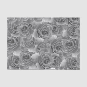 Black and White Roses Tissue Paper