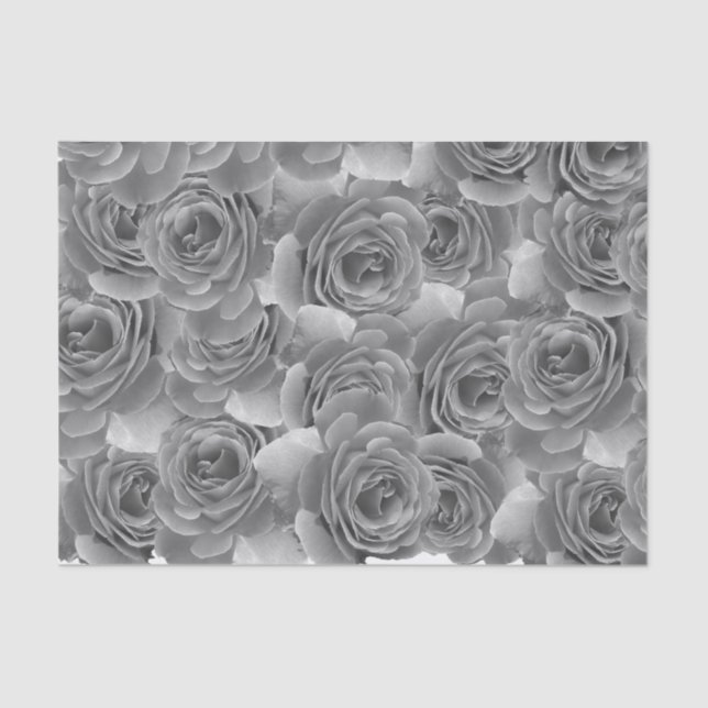Black and White Roses Tissue Paper (Front)