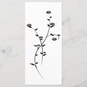 Black and White Roses Wedding Program Programme