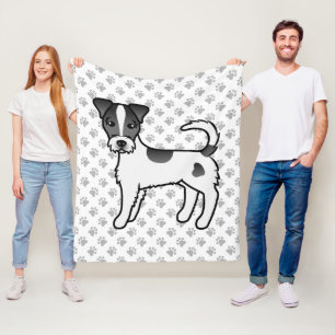 Black And White Rough Coat Parson Russell Terrier Fleece Blanket