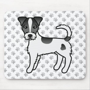 Black And White Rough Coat Parson Russell Terrier Mouse Mat