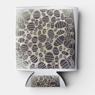Black and white round abstract art design can cooler
