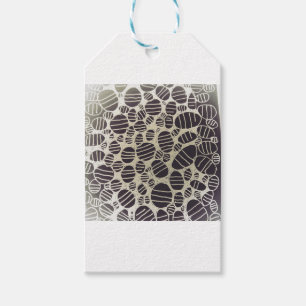 Black and white round abstract art design gift tags