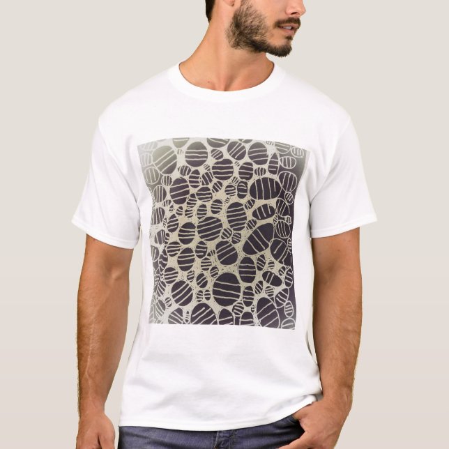 Black and white round abstract art design T-Shirt (Front)