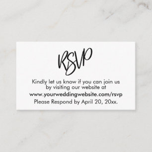 Black and White RSVP Wedding RSVP Enclosure Card