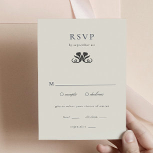 Black and White RSVP with Meals Enclosure Card