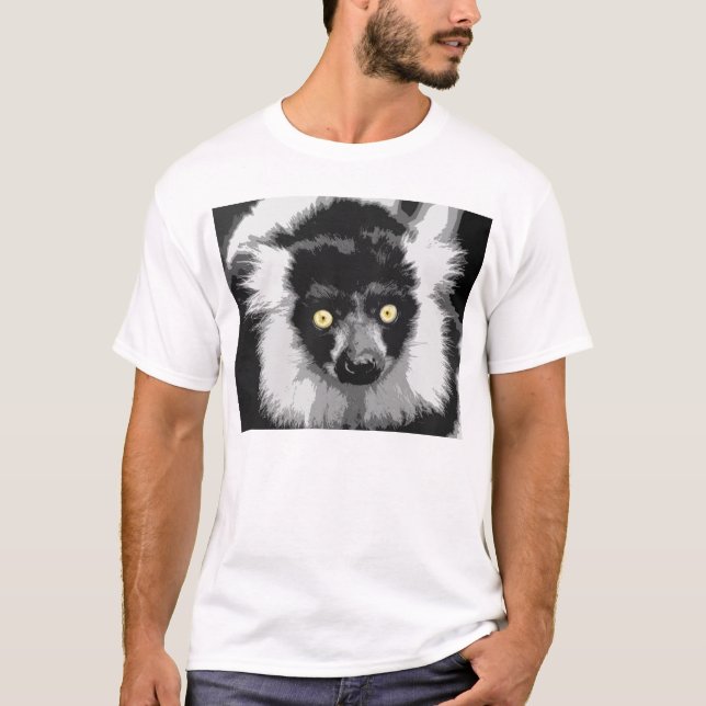 Black and white ruffed lemur T-shirt (Front)