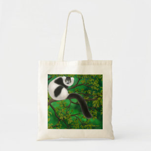 Black and White Ruffed Lemur Tote Bag