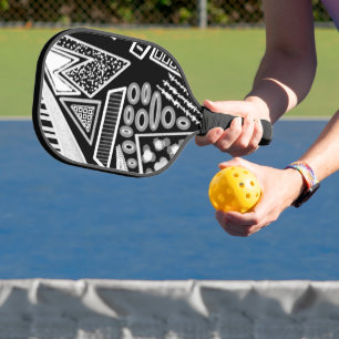 Black And White Runway Fashion 2022 Inspired Pickleball Paddle