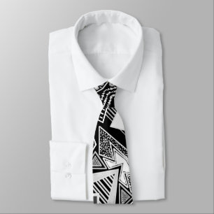 Black And White Runway Fashion Inspired Neck  Tie