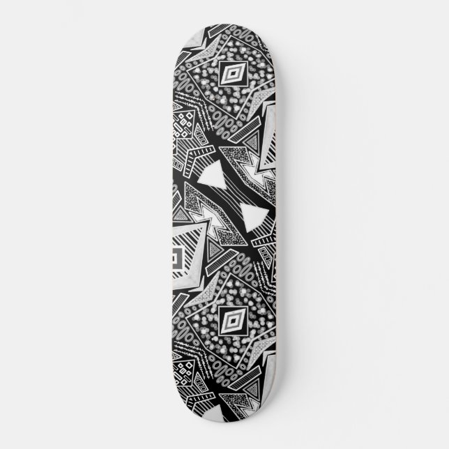 Black And White Runway Fashion Inspired Skate Skateboard (Front)