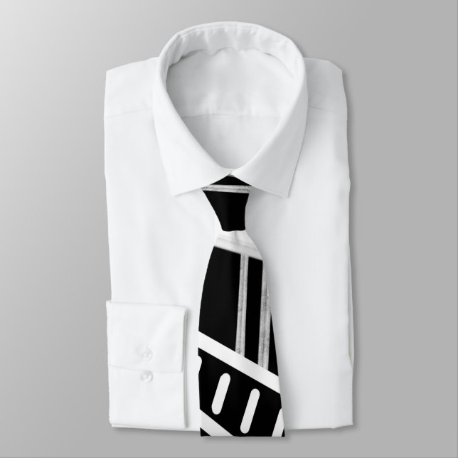 Black And White Runway Fashion Inspired Tie (Tied)