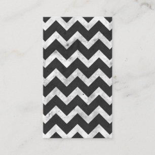 Black and white Rustic Chevron pattern Business Card