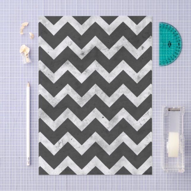 Black and white Rustic Chevron pattern Tissue Paper (Craft)
