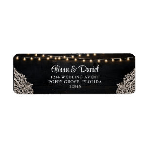 Black and White Rustic Elegant Wedding Address 
