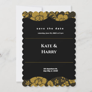 Black and White Rustic Wedding Invitation