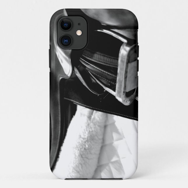 Black and White Saddle Case-Mate iPhone Case (Back)