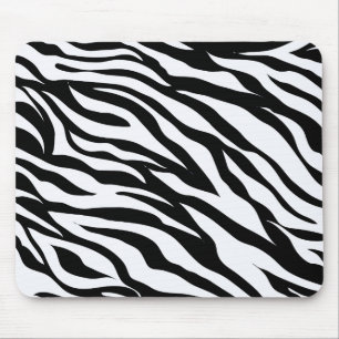 Black and White Safari Theme Zebra Animal Print Mouse Mat