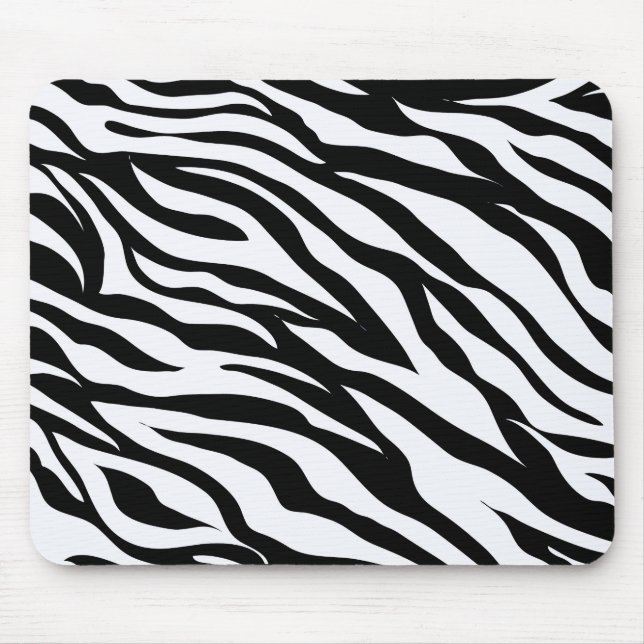 Black and White Safari Theme Zebra Animal Print Mouse Mat (Front)
