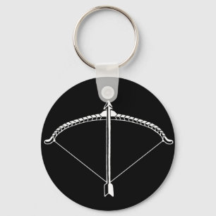 Black and White Sagittarius Keychain