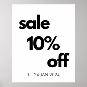 Black and White Sale Sign, Custom Retail Sale Poster