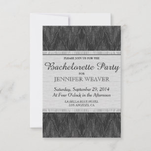 Black and White Satin Faux Fabric Pattern Invitation