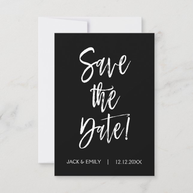 Black and White Save the Date Card (Front)