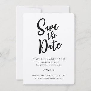 Black and White Save The Date Card Elegant