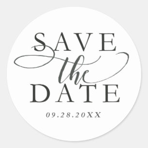 Black and white save the date envelope seal
