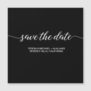 Black and White "Save the Date" Magnetic Card