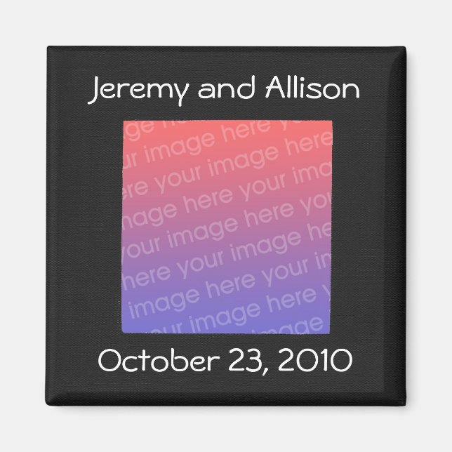 Black and White Save the date magnets with photo (Front)