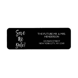 Black and White Save the Date Return Address