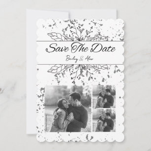 Black and White Save the Date Wedding Invitation