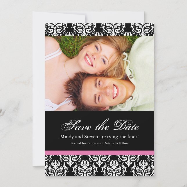 Black and White Save the Date Wedding Template (Front)