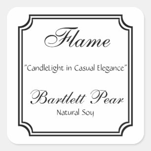 Black and White Scallop Frame Candle Label