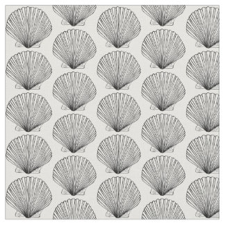 Black and White Scallop Shell Fabric