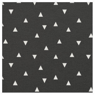Black and White Scattered Triangles Fabric