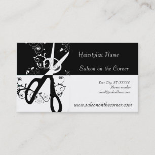 Black and White  Scissors Appointment Card