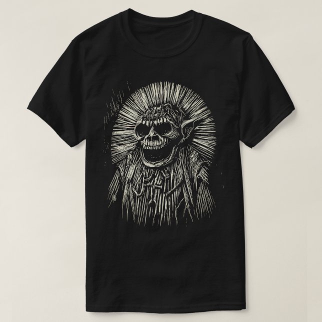 Black and White Scratchboard T-Shirt (Design Front)