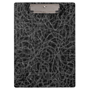 Black and white scribbled lines pattern clipboard