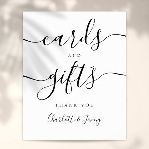 Black And White Script Cards And Gifts Sign