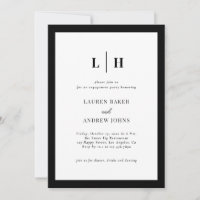 Black And White Script Engagement Party 