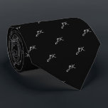 Black and White Script Pattern Monogram Tie<br><div class="desc">Black and White Monogram Initials Pattern neck tie

Visit our store for a variety of colours and patterns for your special event. We specialise in classic personalised accessories for birthdays,  weddings and retirement parties.</div>