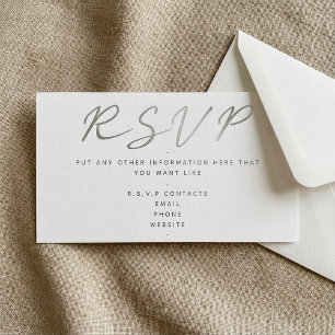 Black and white script, RSVP Enclosure Card