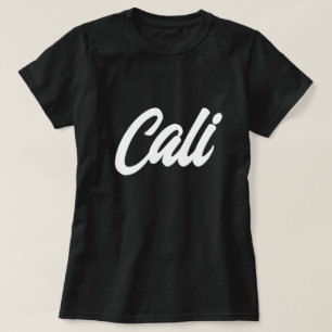 Black and white script typography Cali t shirt