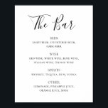 Black and white script wedding drinks bar menu poster<br><div class="desc">Black and white script wedding drinks bar menu poster. Suitable for birthday,  anniversary and any other party. Please contact me if you need additional items.</div>