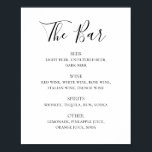 Black and white script wedding drinks bar menu poster<br><div class="desc">Black and white script wedding drinks bar menu poster. Suitable for birthday,  anniversary and any other party. Please contact me if you need additional items.</div>
